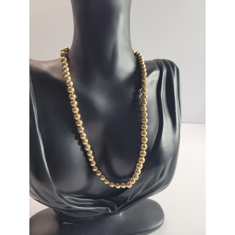 Napier Gold Tone Round Bead Necklace Classic Vintage Statement Jewelry